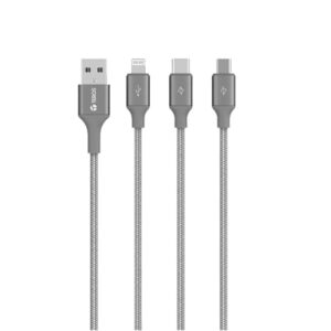 CABLE USB TEROS TE-70210W TIPO A – TIPO C/LIGHTNING/MICRO USB